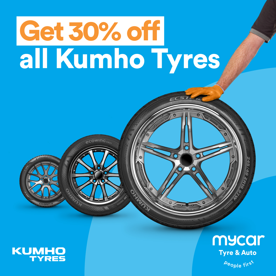 Get 30 off all Kumho Tyres at mycar Tyre & Auto this March 2023 Brimbank Shopping Centre